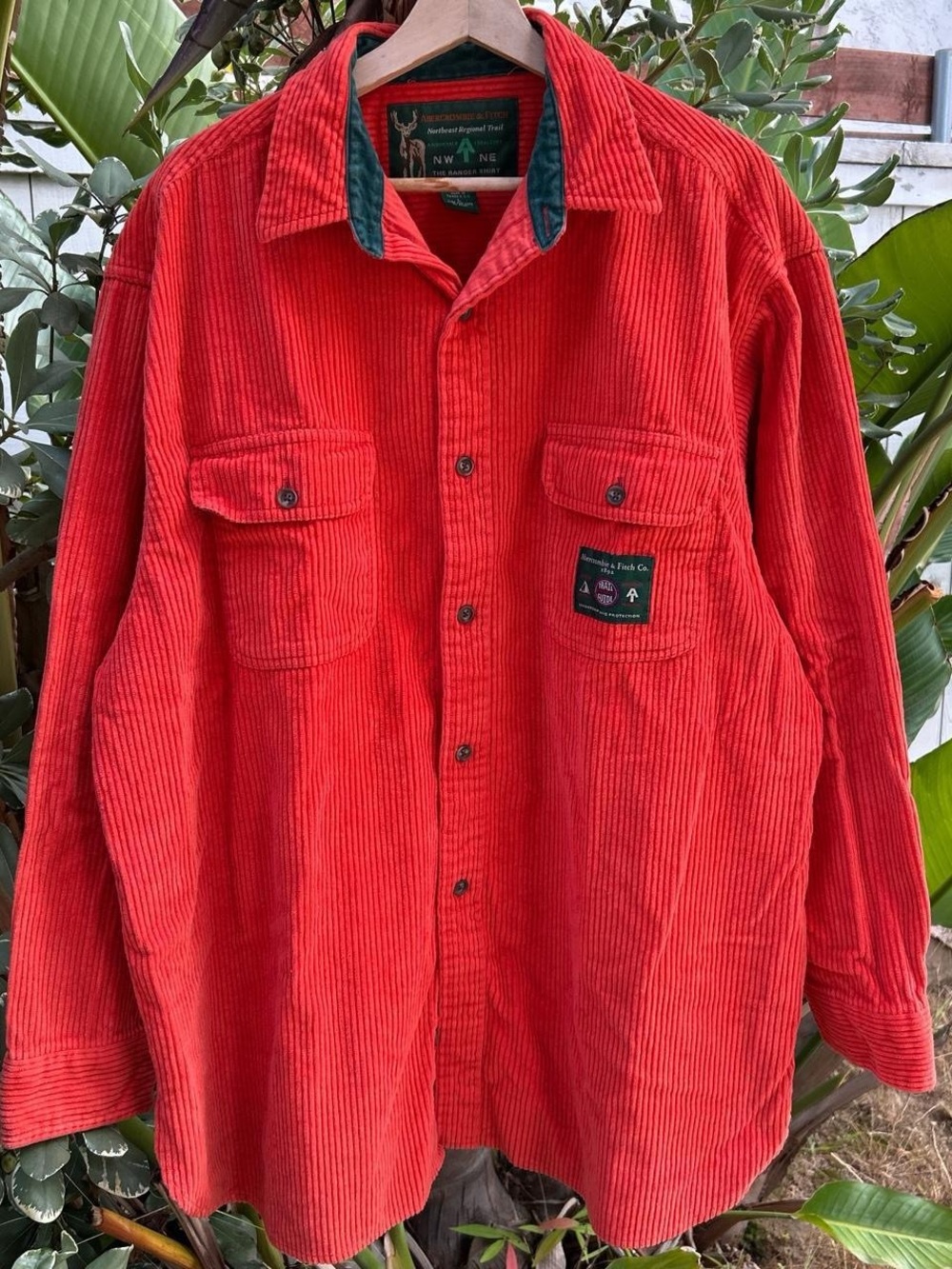 Vintage 90s Abercrombie & Fitch Trail Guide Corduroy Shirt Large